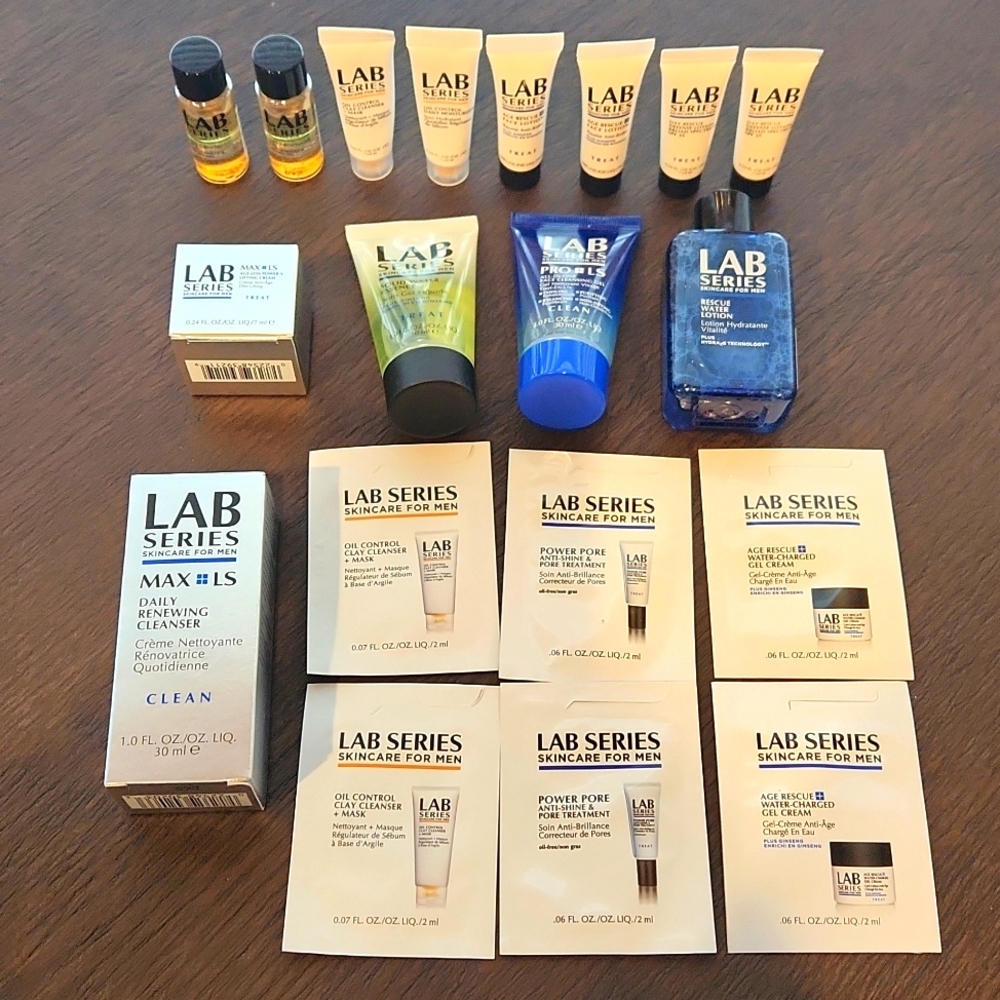 Lab Series Skincare for Men Sample Travel Set of 19 items